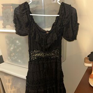 Free People Black lace Dress